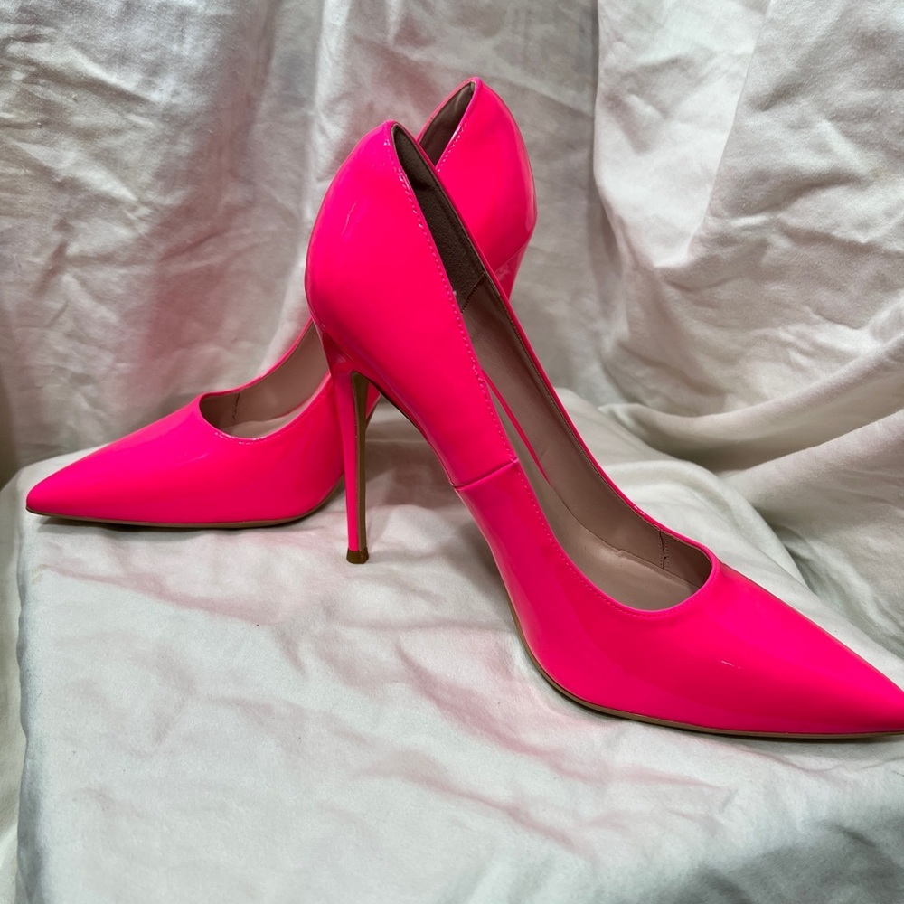 NWOT..Elisabeth Lang Ladys Stiletto Pumps Size 9 Color Barbie Pink 5”☑️ - Picture 7 of 9